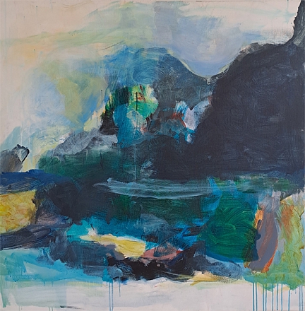 Hein Kuipers   Mountain Lake 120 x 120 cm